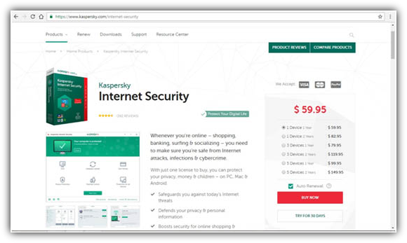 Internet Security Software Comparison Chart