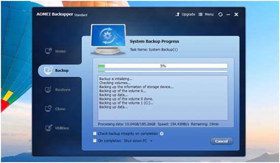 AOMEI backup performance
