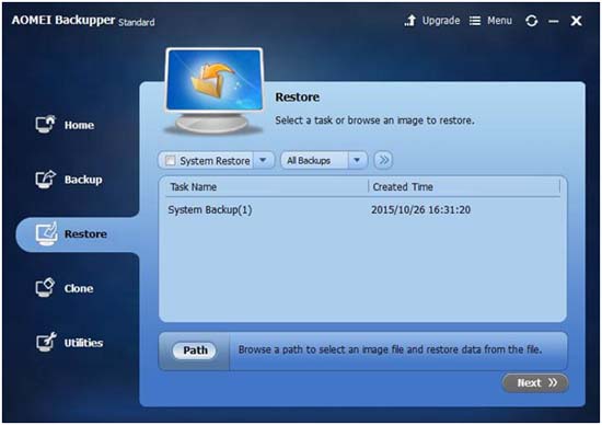 Restore option