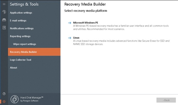 paragon hard disk manager advanced media builder