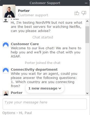 nordvpn live chat