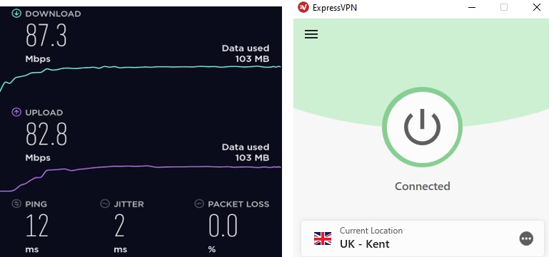 ExpressVPN UK server speed test