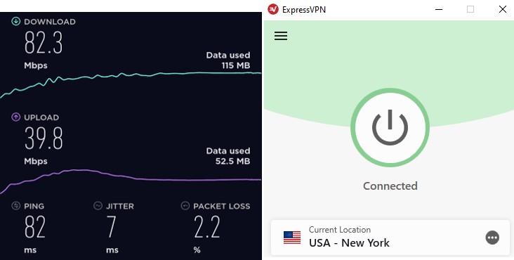 ExpressVPN USA server speed test
