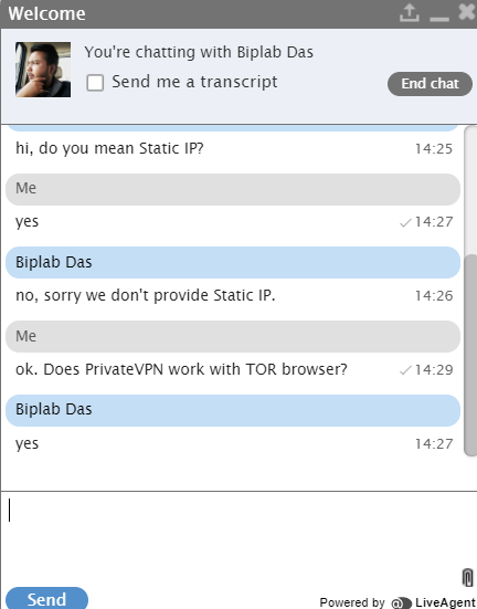 PrivateVPN Live Chat 2