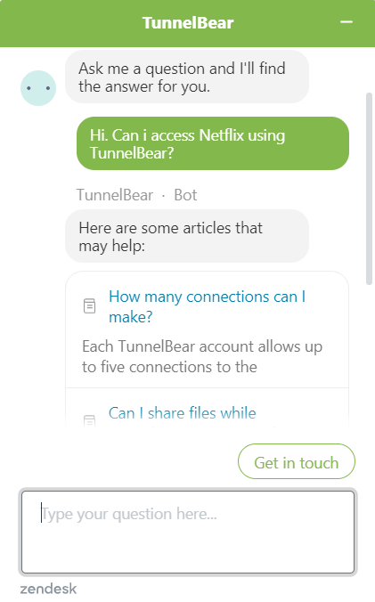 TunnelBear Chat 2