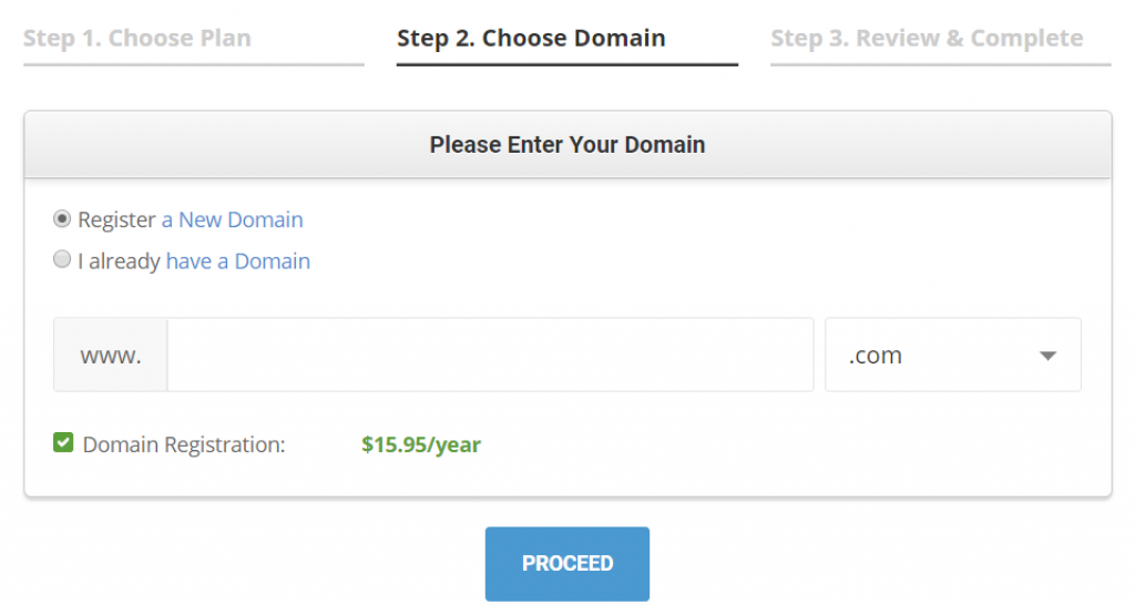 SiteGround register a domain tutorial step 4