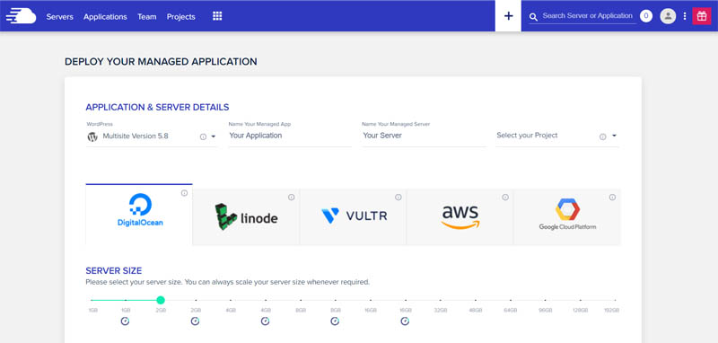 Cloudways applications and server details