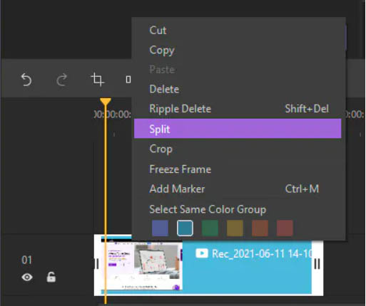 Wondershare DemoCreator how to split video file