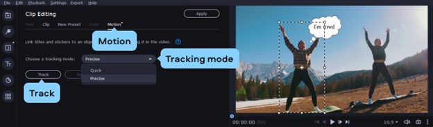 movavi video suite 2022 motion tracking tool