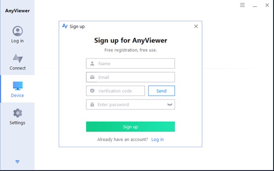 anyviewer signup info