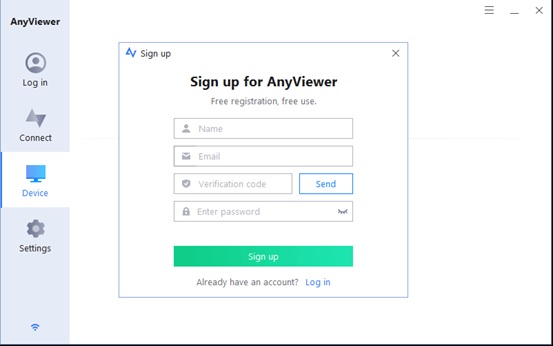 anyviewer signup info