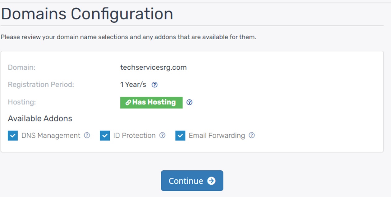 truehost domain configuration