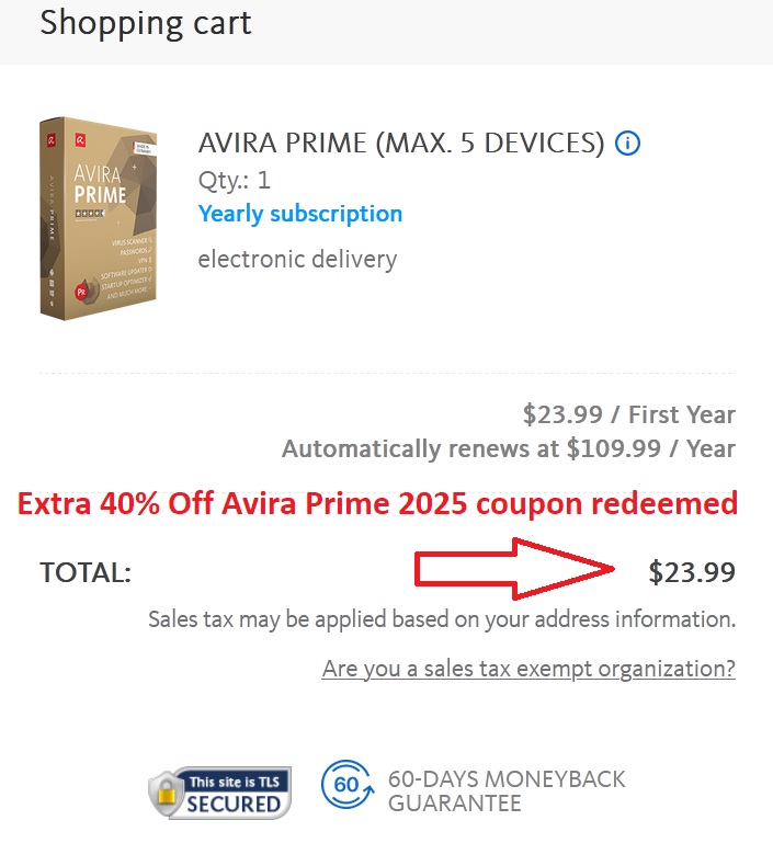 80% Off Avira Prime 2025 discount code with extra coupon