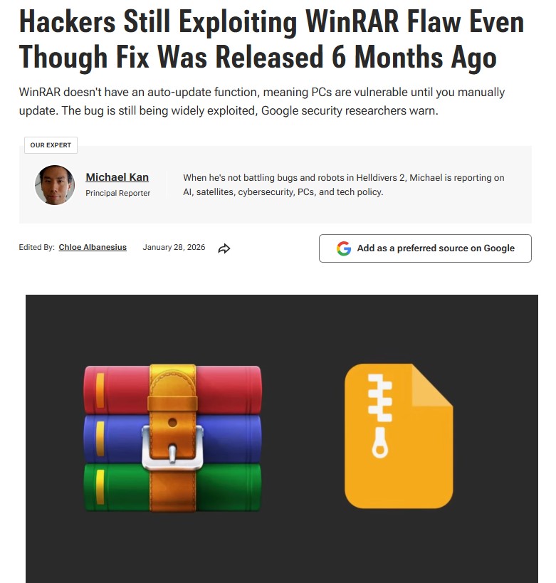 WinRAR vulnerability found
